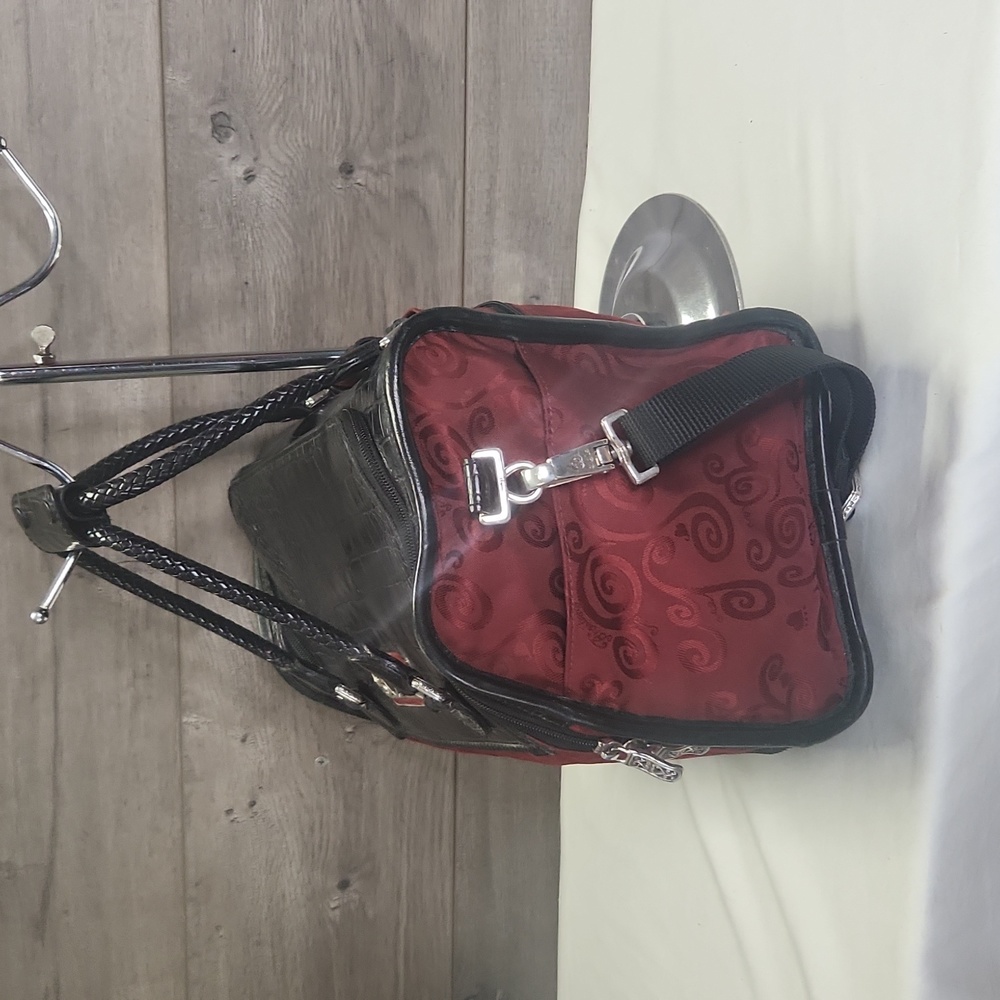 Vintage Brighton Red Black Cosmetic/Toiletry Travel Shoulder Bag - Picture 3 of 10
